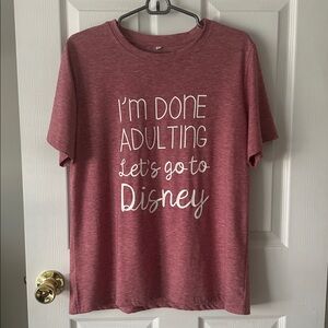 Heathered Pink Graphic “Disney” Cotton Blend Tee